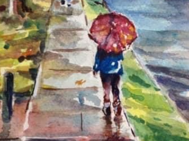 Walk on a rainy day